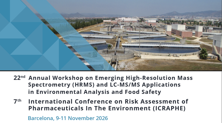 22nd Annual Workshop on Emerging High-Resolution Mass Spectrometry (HRMS) and Lc-MS/MS Applications in Environmental Analysis and Food Safety & 7th International conference on Risk Assessment of Pharmaceuticals In The Environment (IcRAPHE) (Noviembre, 2026)